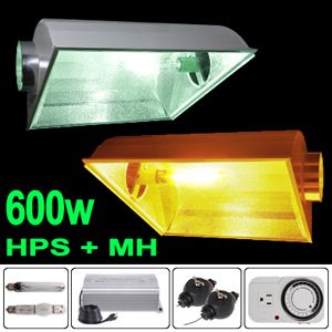 600W Digital HPS MH Grow Light Air Cooled Hood Reflector 600 Watt 