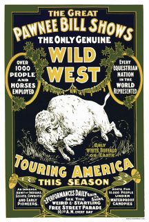 1903 Pawnee Bill Wild West Show White Buffalo Poster