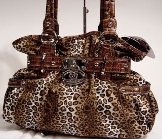 Kathy Van Zeeland Leopard Belt Shopper Tote Handbag Bag