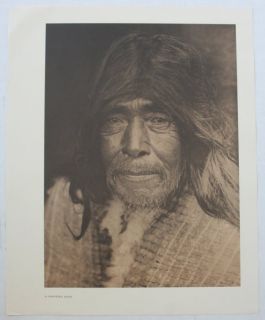 Vintage Print Edward s Curtis A Nootka Man Indian Native American 