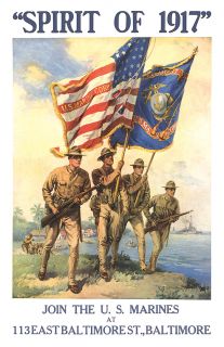 Spirit Of 1917 WWI U.S. Marines Recruiting Poster
