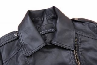   Soft Faux Leather PU Slim Casual Biker Motorcycle Jackets s M L