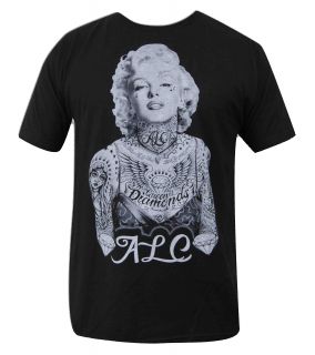   by Jarad Bryant Mens Tattooed Marilyn Monroe Black ALC T Shirt