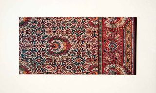 1910 Color Print Shah Abbas Device Carpet Oriental Rug Persian Herati 
