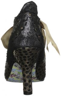 Irregular Choice Abigails Party Black Gold New Womens Boots Shoes 