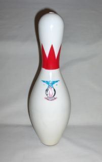   Bowling Pin Crown Neck Nice Condition Plastic Coated ABC Lamp
