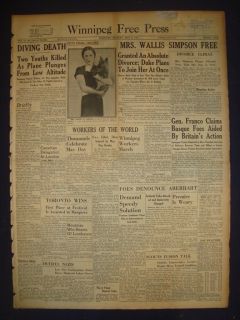 200604CR King Edward VIII Royal Wallis Simpson Divorced May 3 1937 