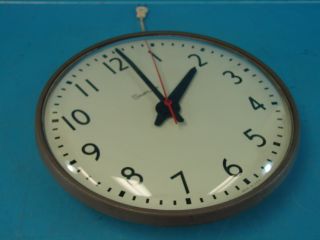 Vtg Simplex Electric Wall Mount School Clock Large 13 White Face 