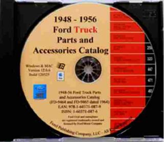 1948 1956 FORD TRUCK PICKUP PARTS & ACCESSORIES CATALOG CD F100 F250 