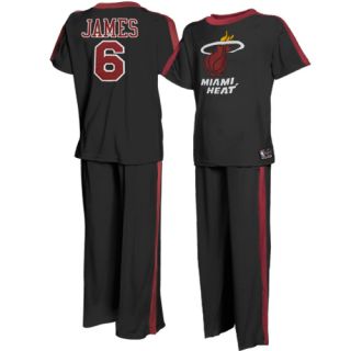 Miami Heat LeBron James Youth Player Pajama Set   Black   Yth M