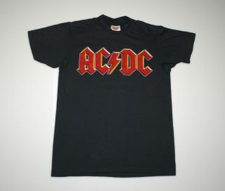 Vintage ACDC Back in Black Tour 1980 Shirt 1979 1970s M Original Vtg 