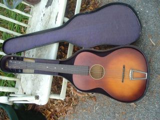 vintage Belaen blues acoustic slide guitar w case slide picks