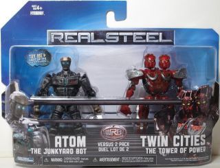 Real Steel Wave 1 Atom vs Twin Cities 2 Pack Versus Duel NIP Light Up 