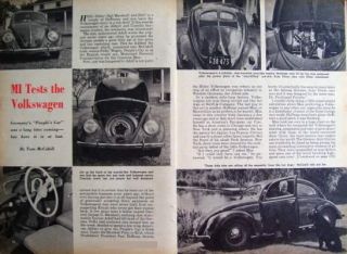 1950 Hitler Germanys People Car Volkswagen VW Beetle Bug Article 