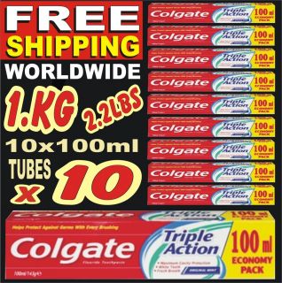 Bargain 1kg Colgate Toothpaste 10x100ml 3.5oz TUBES. Tooth Higene 