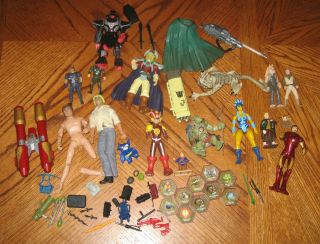 Mixed Action Figure Accessory Lot Star Wars Mego Willow Yu Gi Oh MOTU 