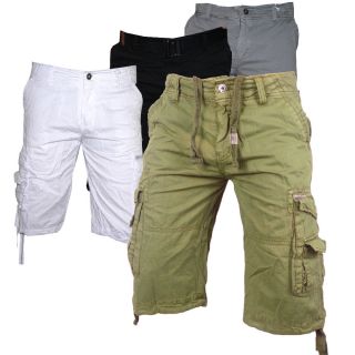 Feel Active Vintage Cargo Shorts Herren Hose Pants Schwarz Grau 