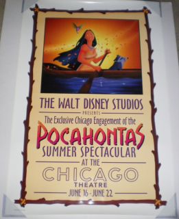 Pocahontas Movie Poster 1 Sided Original Rolled 27x41