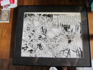 85 Wolverine Original Art Signed Adam Kubert Framed