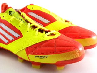 Adidas Adizero F50 II Red Yellow White Leather Le Soccer Cleats Boots 