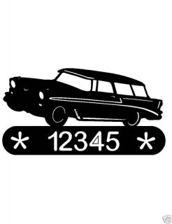 56 Chevy Nomad Metal Home Address Sign Steel Wall Decor