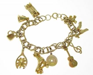   Designer Gold Plated Chain Link Miscellaneous Charm Bracelet