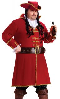 Adult Mens Pirate Captain Morgan Hook Halloween Fancy Dress Costume 