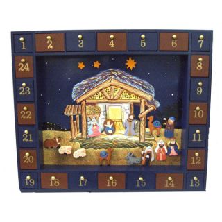 Wooden Nativity Advent Calendar Magnetic Activity Set