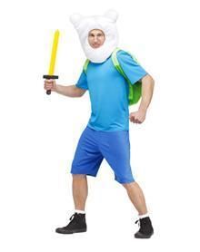 Adventure Time Finn Adult Costume Hat Backpack Finn Hood Shirt Pants 