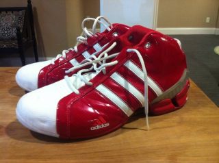 Adidas Basketball Shoes 2004 Patent Leather Red & White Sz 13