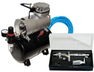 SB86 Dual Action Side Feed Airbrush Tank Air Compressor