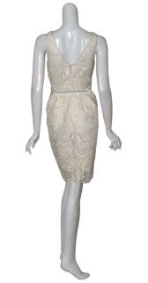 Aidan Mattox Charming Ivory Lace Overlay Dress 6 New