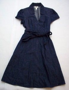 talbots petites jean dress with belt size 10