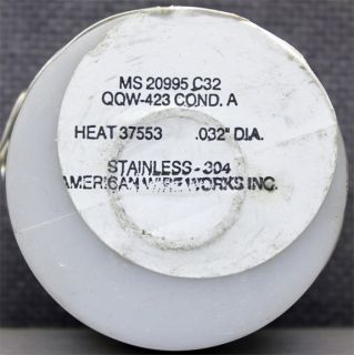 American Wire Works MS20995C32 Safety Wire Stainless Steel 304 .032 
