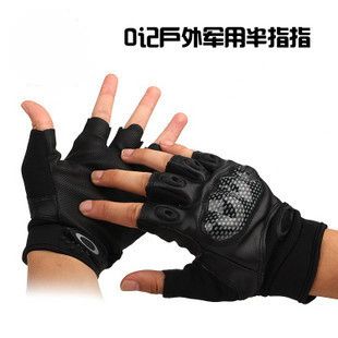 New Motorcycle Half Finger Airsoft Tactical Carbon Knuckle Gloves 