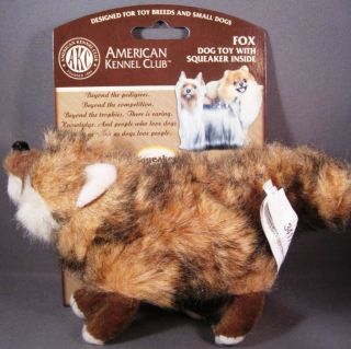 Small Dog Toy w Squeaker Fox AKC Licensed New