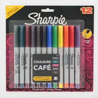 12 Sharpie Assorted Cafe Ultra Fine Permanent Markers