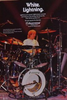 1984 Alan White Plays Ludwig Drums Magazine Print Ad