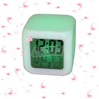   Colors Change Digital Alarm Clock Thermometer Calendar Clocks