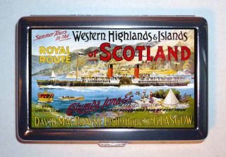 Scotland Paddleboat Steamer Western Highlands Cigarette Case ID Wallet 