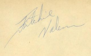 Ritchie Valens Vintage 1950s Signed Page Autographed