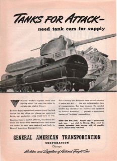 1942 Vintage General American Tanks for Attach Print Ad