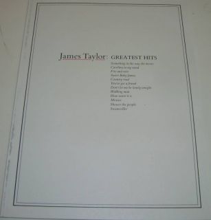 James Taylor Greatest Hits Piano Chords Song Book New