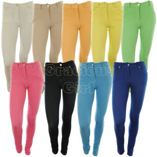 Alanna New Womens Super Stretch Zip Frnt Coloured Ladies Jeans 