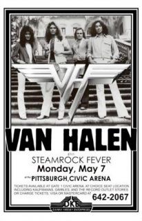 Van Halen Live with Steamrock Fever Concert Poster 1978