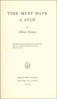 Aldous Huxley Inscribed Book Signed 1944