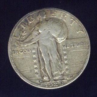 Nice EF Better Grade 1929 S 90% Silver Standing Liberty Quarter, $1.95 