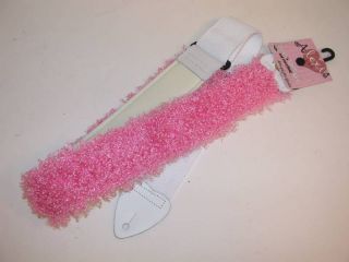 LM Guitar Strap, AL F P, 2 Alexis Pink Fur Poodle, Made in USA