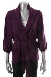 Alfani New Purple Shawl Collar Tie Front Cardigan Sweater Petites PS 