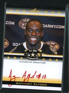 ANTHONY ALFORD LEAF ARMY 2012 AUTO SOUTHERN MISS EAGLES SIGNED CARD 